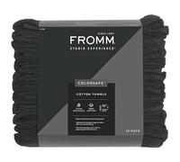 Fromm Diane Premium Colorsafe Cotton Towels, Black, 12 Count