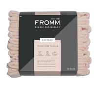 Fromm Softees Microfiber Salon Hair Towels for Hairstylists, Barbers, Spa, Gym in Light Pink, 16" by 29", 10 count Perfect Hair Care Towel for Drying Curly, Long, Wavy Hair