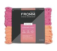 Fromm Softees Microfiber Towels for Hair Salon, Barber, Spa, Gym, Hair Wrap for Drying Curly, Long, Wavy Hair, Pink/Orange, 16 x 29 Inches, 10 Pack