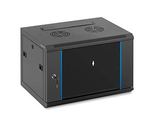 Fromm & Starck Server Rack, 19 Inches, 6 U, Black (Carbon Steel, Tempered Glass, Cylinder Lock), 60 kg