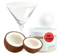 Frona Coconut Cocktail Sugar - 100% natural sugar garnish for cocktails, margaritas, martinis and glass rims, vegan eco-friendly, 100 g pack, white sugar for drinks, baking and desserts