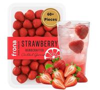 Frona Freeze Dried Strawberries - 60+ Pieces, 100% Natural Berry Cocktail Garnish, 100g Pack, for Daiquiri, Strawberry Margarita, Frosé, Cheesecakes and Tarts, Premium Eco-Friendly Vegan Botanicals