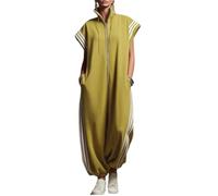Fronage Womens Hooded Zip Striped Overalls Cap Short Sleeve One Piece Romper Sweatshirt Jumpsuit Pocket Romper