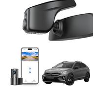 Front 4K & Rear 1080p Dash Cam Custom fit for Volkswagen Taigo 2022 2023 2024 2025 (Model A Black), Life Style R-Line Match, OEM Look, UHD 2160P Video, App & WiFi, Loop Recording, 128GB Card