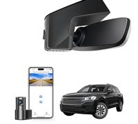 Front 4K & Rear 1080p Dash Cam Custom fit for VW Touareg 2019 2020 2021 2022 2024 2025 (Model B Black), Atmosphere Elegance R-Line SE/SEL, UHD 2160P, App & WiFi, Loop Recording,128GB Card