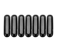 Front Air Grille 7PCS Car Front Bumper Racing Grills Fit For Jeep JK Wrangler 2007-2017 Replacement Snap-On Black Grille Exterior Car Front & Radiator Grilles