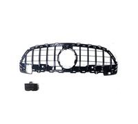 Front Air Grille Car Front & Radiator Grilles Fit For Mercedes Benz C Class W206 Car Hood Grill GT Grille Fit C180 C200 C300 C350 AMG Brs Style Grill 2022+ Auto Part(12 slat black)