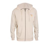 Front and Back Print Unisex Zip Through Hoodie Gola Ecru M