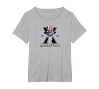 Front and Back X Generation Proud Member of Your Feelings T-Shirt, Women's Plus, Heather Grey, 2X