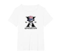 Front and Back X Generation Proud Member of Your Feelings T-Shirt, Women's Plus, White, 2X