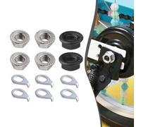 Front and rear hub motor nuts and safety washers for electric bicycles, steel material, fits 12mm shaft motors from 250W up to 1000W, includes M8, M9 5, M10 sizes