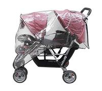 Front and Rear Twin Strollers Rain Cover Waterproof Windproof Dustproof Universal Double Stroller Twins Pushchair Pram Raincoat Tandem Baby Carriage Carrycots Raincover for Outdoor Baby Protection