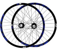 Front And Rear Wheels for Bicycle 26"/27.5"/29" CNC Alloy Double Wall Rim MTB Wheel Set for Bike 32H Disc Brake QR 8-10 Speed Hub Cassette Ball Bearings,Blue,26inch