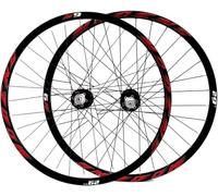 Front And Rear Wheels for Bicycle 26"/27.5"/29" CNC Alloy Double Wall Rim MTB Wheel Set for Bike 32H Disc Brake QR 8-10 Speed Hub Cassette Ball Bearings,Red,26inch