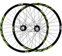 Front And Rear Wheels for Bicycle 26"/27.5"/29" CNC Alloy Double Wall Rim MTB Wheel Set for Bike 32H Disc Brake QR 8-10 Speed Hub Cassette Ball Bearings,Green,29inch