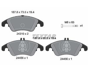 FRONT AXLE 2431001 BRAKE PAD SET, DISC BRAKE TEXTAR