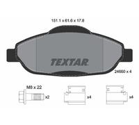 FRONT AXLE BRAKE PAD SET, DISC BRAKE 2466001