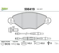 FRONT AXLE FITS CITROËN C5 I 1.8 16V BRAKE PAD SET, DISC BRAKE 598419 VALEO