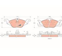 FRONT AXLE GDB1351 BRAKE PAD SET, DISC BRAKE TRW