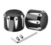 Front Axle Nut Cover Axle Caps Set Black Compatible with Harley Dyna Softail Electra Road Glide Sportster Fat Boy Forty Eight Heritage Softail