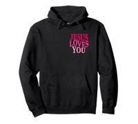 (Front & Back Designs) Jesus Loves You This I Know Christian Pullover Hoodie