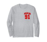 Front Back Designs, Psalm 91 The Lord is My Refuge Christian Long Sleeve T-Shirt