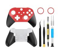 Front Back Housing Shell Faceplate Cover Replacement Repair Kit for Xbox One Elite Series 2 Controller (Red)
