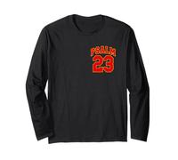 (Front & Back) Psalm 91, The Lord is My Refuge - Red Yellow Long Sleeve T-Shirt
