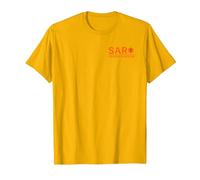 Front & Back Search and Rescue SAR EMS T-Shirt, Men, Golden Yellow, Medium