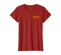 Front & Back Search and Rescue SAR EMS T-Shirt, Women, Cranberry Red, X-Small