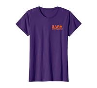 Front & Back Search and Rescue SAR EMS T-Shirt, Women, Purple, X-Large