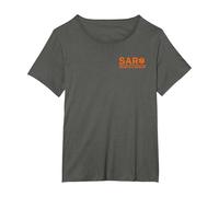 Front & Back Search and Rescue SAR EMS T-Shirt, Women's Plus, Asphalt Grey, 2X
