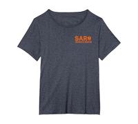 Front & Back Search and Rescue SAR EMS T-Shirt, Women's Plus, Heather Blue, 2X