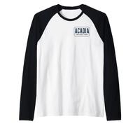 (Front & Back) Top 5 Destinations Acadia National Park Maine Raglan Baseball Tee
