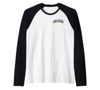 (Front & Back) Top Destinations of Acadia National Park Maine Raglan Baseball Tee