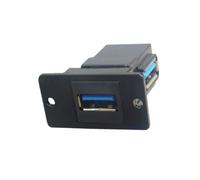 Front Back Two Port USB 3.0 Wall Plate Adapter 5Gbit / S Data Syncs Direct Plugs Design Works with Laptops External Hard Drive Black Panel Mount USB Port