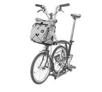 Front Bag for Brompton Bike 17L Roll Top Cycling Bag with Frame, Folding Bike Carrier with Shoulder Strap, Helmet Storage, for Travel Commuter Bicycle,Backpack (Requires Mounting Block)-Grey