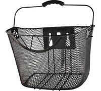 Front basket with clips, steel mesh XXL black 350x250x250mm (mounting on handleb