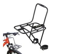 Front Bicycle Carrier - Universal Pannier Rack, Robust Basket Holder Made of Black Metal, Lightweight Touring Equipment, Safe Transport Frame for Outdoor Enthusiasts, Professional Bicycle Equipment