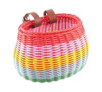 Front Bike Basket - Replacement Girls Bike Basket Handlebar-Mounted Woven | Detachable Cycling Accessories, Classic Retro Wicker Style, Weatherproof Synthetic Weave, Removable Picnic Carrier | Kids & A