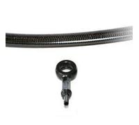 Front Brake Aviation Hoses for Kawasaki ZX-6R ABS 2013, 2014, 2015, 2016, 2017 - Carbon Style Sheath - Connection Titanium