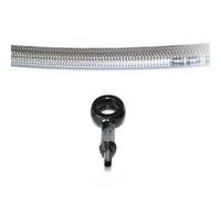 Front Brake Aviation Hoses for Kawasaki ZX-6R ABS 2013, 2014, 2015, 2016, 2017 - Transparent Sheath - Connection Titanium