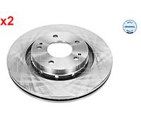 Front Brake Disc 2x MEYLE Fits CITROEN C-Crosser MITSUBISHI PEUGEOT 01-22 424959