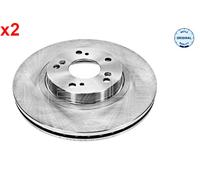 2x Brake disc Front Axle Vented 31-15 521 0057 MEYLE for HONDA ACCORD VIII