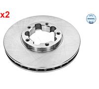 Front Brake Disc 2x MEYLE Fits NISSAN Cabstar Nt400 CABSTAR 06-13 40206MB600