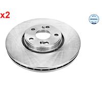 2x Brake disc Front Axle Vented 16-15 521 0044 MEYLE for RENAULT LAGUNA II