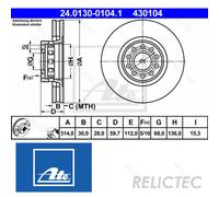 ATE 24.0130-0104.1 Brake disc