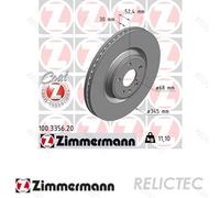 ZIMMERMANN COAT Z Brake disc 100.3356.20 345 30 6/5 5 112 internally vented Coated High-carbon AUDI: A7 Sportback, A6 C7 Avant, A4 B8 Avant