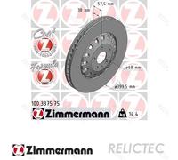 ZIMMERMANN Brake disc 100.3375.75 400 38 6/5 5 112 Vented, two-part brake disc Coated Alloyed/High-carbon AUDI: Q7, A7 Sportback, A8