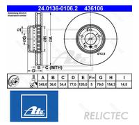 Front Brake Disc BMW:E60,E61,E64,E63,5,6 34116779467 34116766871